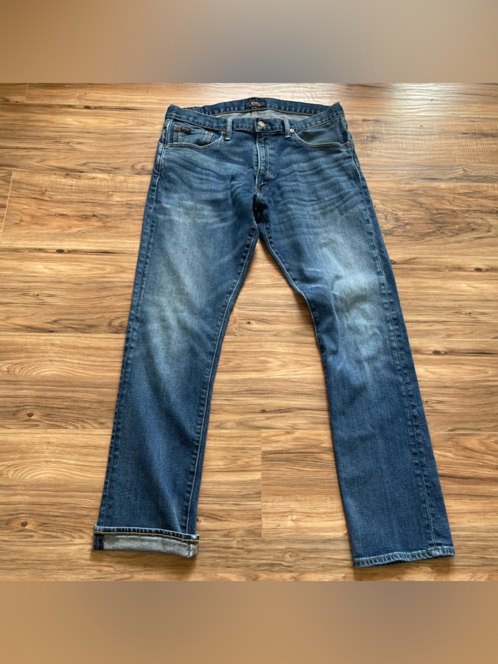 Polo by Ralph Lauren Men's Blue Straight-Leg Selvedge Denim